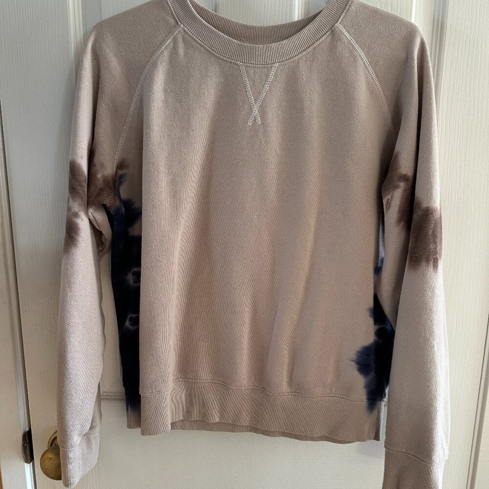 RICHER POORER Tie Dye Crewneck Sweatshirt Beige Blue & Brown Size Medium